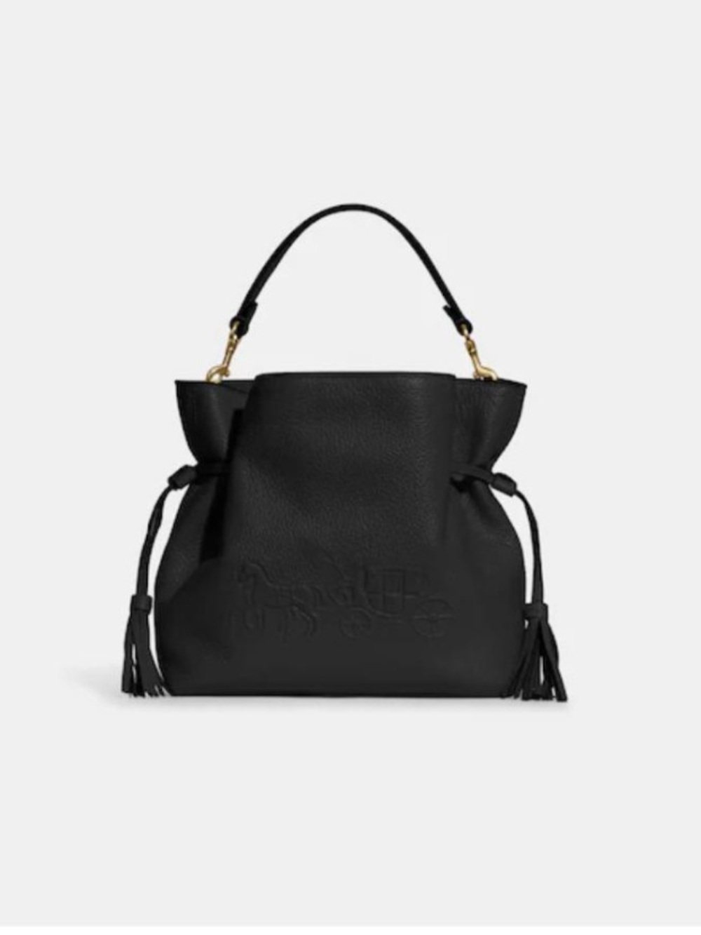 Coach Andy horse & carriage leather crossbody purse black